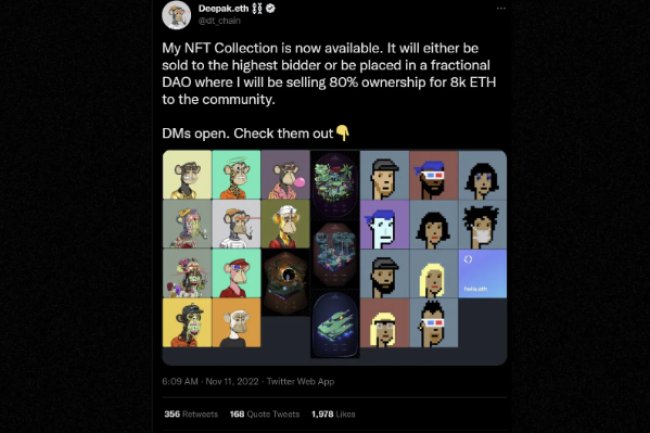 FTX mağduru Deepak.eth NFT koleksiyonlarını satıyor