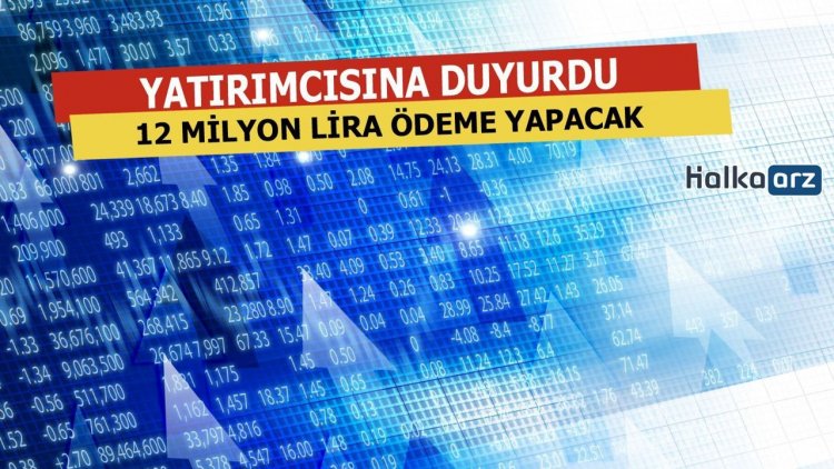 Yatırımcısına 12 Milyon Lira Ödeme Yapacak