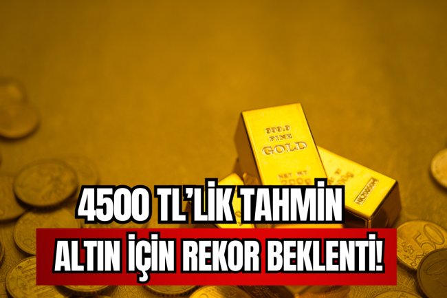 Altın İçin Kritik Tahmini Verdi: ''4.500'' TL!